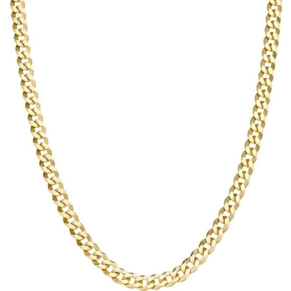 Men’s 18k over 925 Cuban/Curb Chain Necklace - Picture 2 of 5